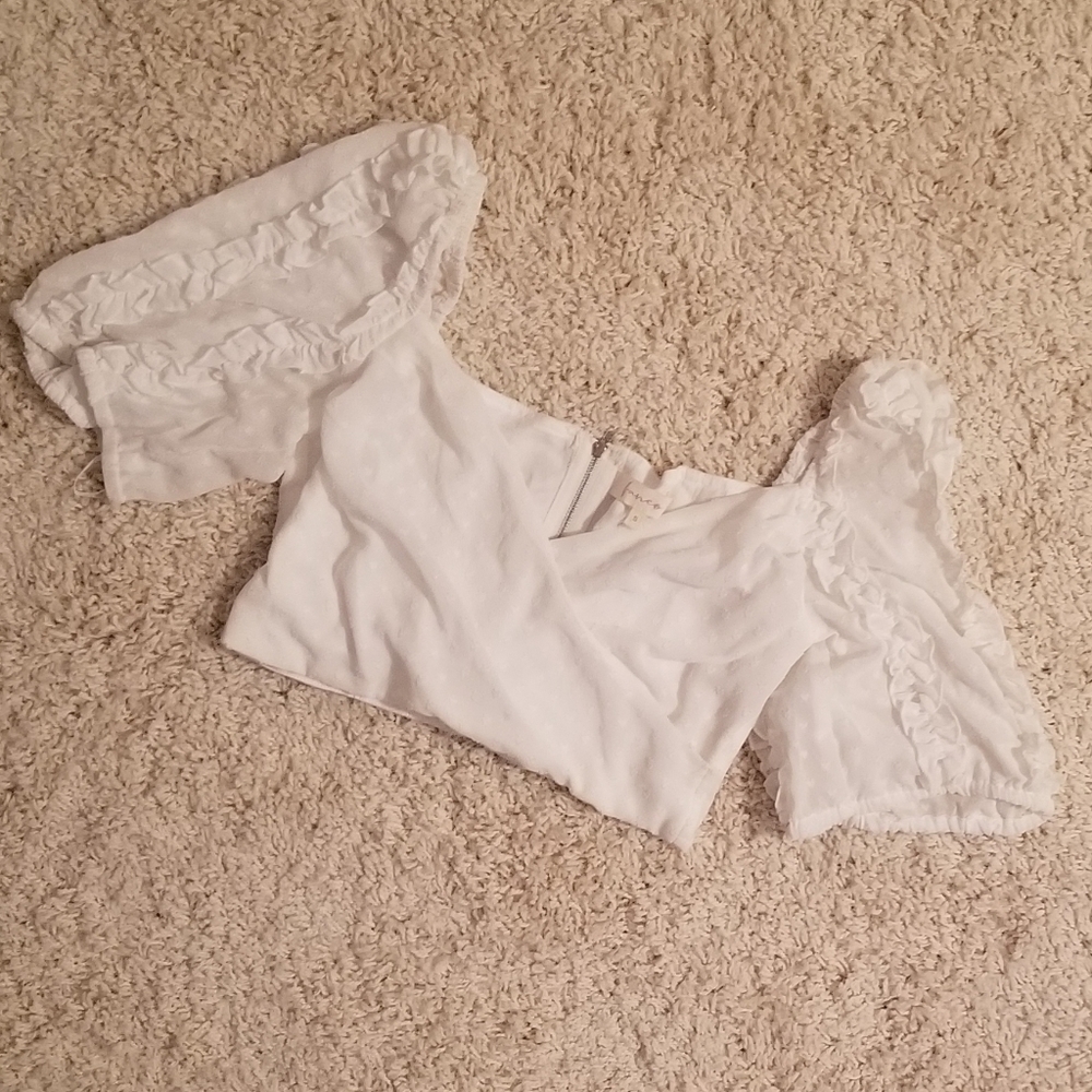 White cropped wrap top